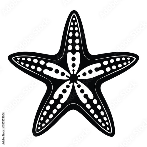 starfish silhouette, starfish vector illustration, starfish flat and minimal vector art illustration on a white background