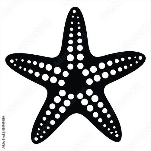 starfish silhouette, starfish vector illustration, starfish flat and minimal vector art illustration on a white background