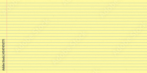 Striped yellow notepad sheet for student and business notes. Notebook paper background blank.