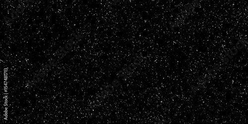 Isolated natural white snow texture effect on black night background. Chaotic white star bokeh on a isolated black background. falling blurry bokeh snow overlay.