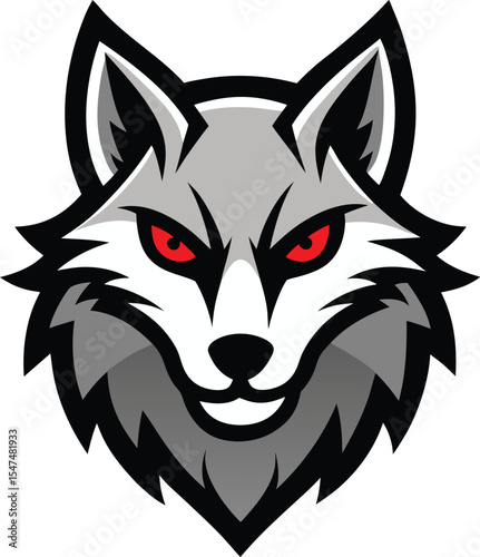 Fierce wolf head mascot logo design for branding