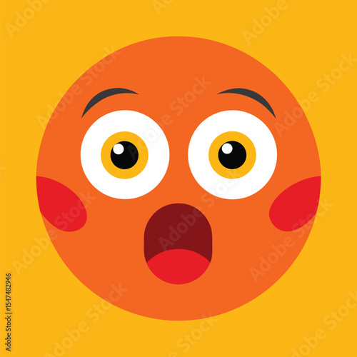 Frightened Emoticon with Hands on Cheeks