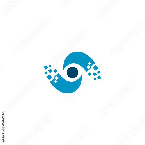 pixel eye tech logo security, vision logo pixel