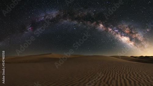 Majestic Milky Way Arching Over Serene Desert Landscape at Night