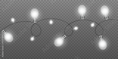 Christmas lights. Christmas luminous garland. New Year decoration, colorful LED lamps.
