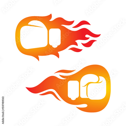 Flaming boxer glove Illustration