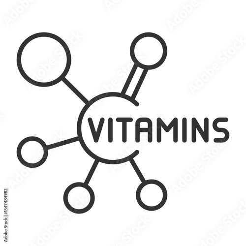 Vitamins, icon in line design . Vitamins, supplement, health, nutrition, immune, multivitamin, capsule on white background vector. Vitamins, editable stroke icon