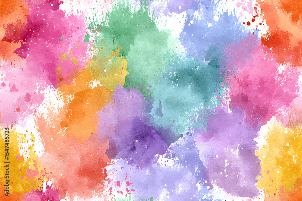Fototapeta premium Pastel rainbow paint splashes on clean white background