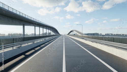 Elevated Highway Bridge Over Cityscape: A Modern Architectural Marvel