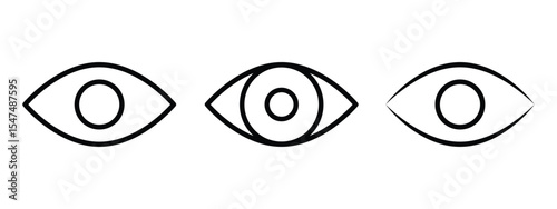 Eye icon set. eyesight symbol. eye, view, vision icons, eye line icon set. Visible icon vector illustration.