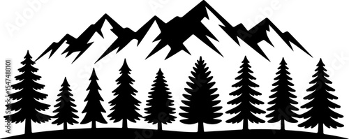 Wilderness Watch: Bear in the Mountain Pines  bear, forest, wild animal,  vector bundle