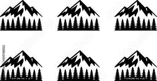 Wilderness Watch: Bear in the Mountain Pines  bear, forest, wild animal,  vector bundle