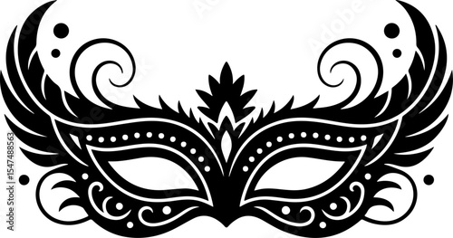 Elegant Masquerade Mask Silhouette vector graphics bundle