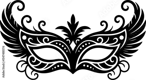 Elegant Masquerade Mask Silhouette vector graphics bundle