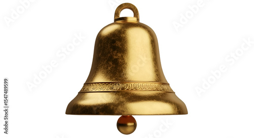 Traditional golden bell with small highlights and shadows.