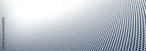 Dotted vector abstract background, black dots in perspective flow, dotty texture abstraction, big data technology image, single color cool backdrop.
