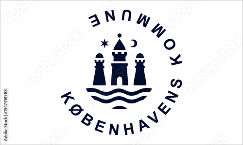 Flag of København or Copenhagen city, Denmark
