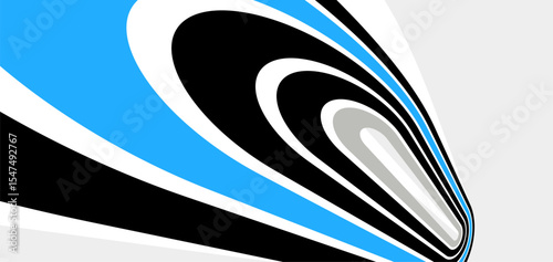 Lines in motion vector abstract background, 3D perspective creative optical design with stripes, sound and music concept, flowing lines.