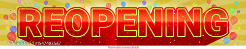 Balloons, confetti and glitter title design_REOPENING_gold