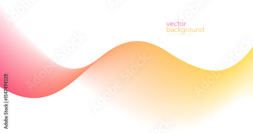 Smooth flow of wavy shape with gradient vector abstract background, red and yellow design curve line energy motion,