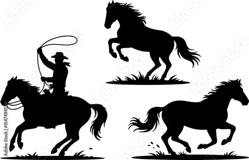 Cowboy and Galloping Horses vector bundle