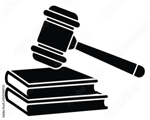 Symbolic depiction of justice law and order featuring a gavel on top of stacked books.