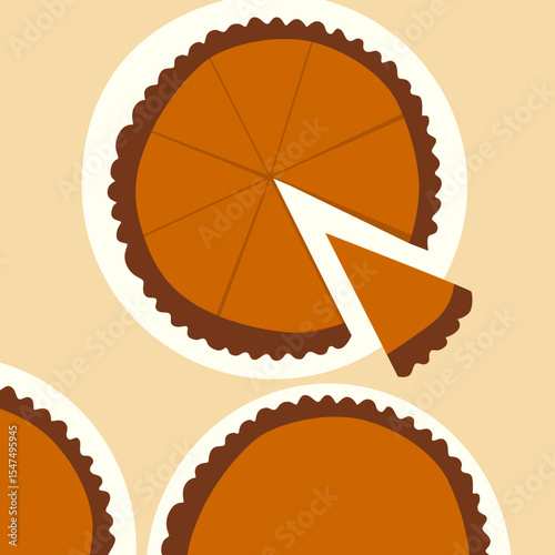 Thanksgiving slice cake illustration