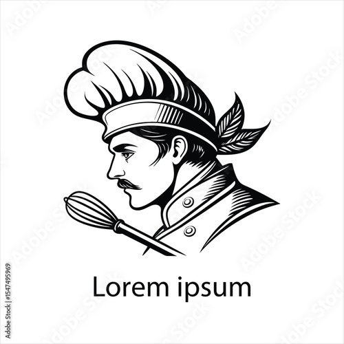 Detailed chef logo template