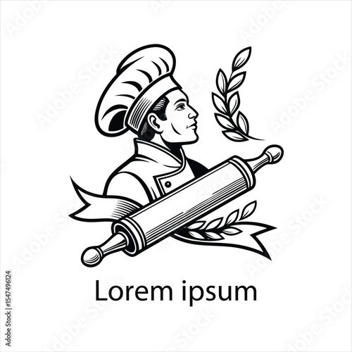 Detailed chef logo template