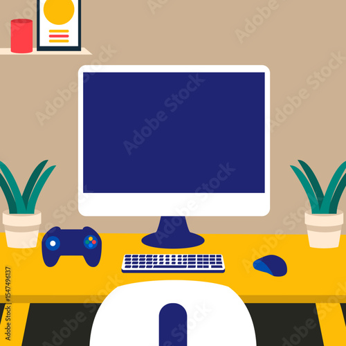 Workbench scenery illustration