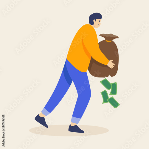 People are carrying money illustration