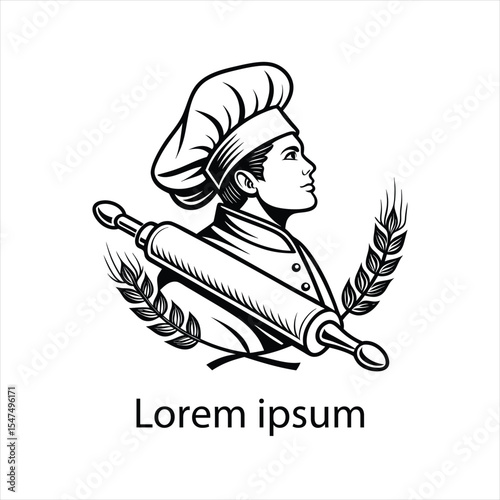 Detailed chef logo template