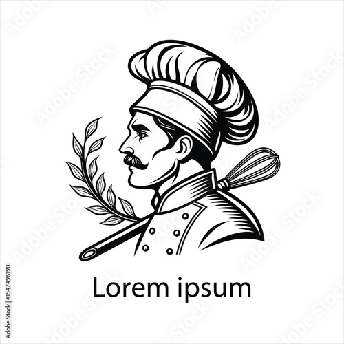Detailed chef logo template