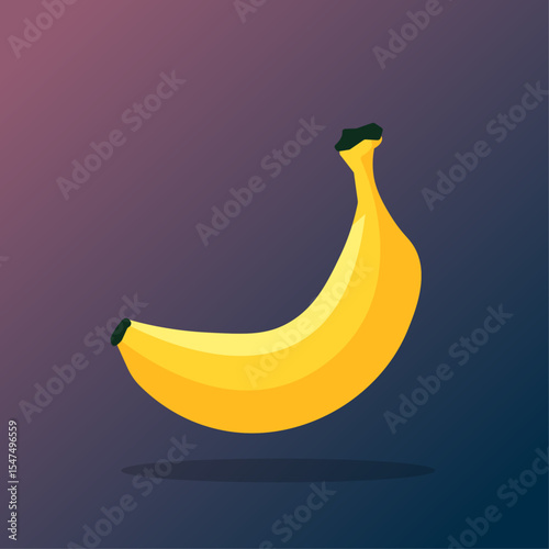 banana vector flat design yellow object with shadow on a dark background casino slot
