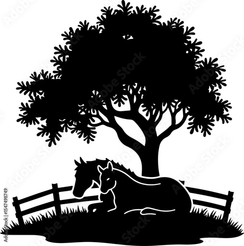 Cowboys and Horses in Action Silhouettes vector design bundle