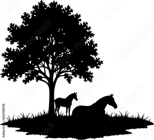 Cowboys and Horses in Action Silhouettes vector design bundle