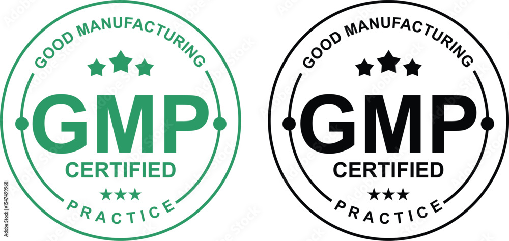 Obraz premium GMP (Good Manufacturing Practice) certified round stamp