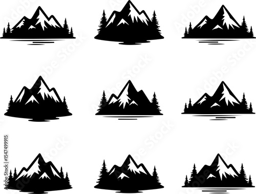 Wildlife and Nature Silhouettes in Forest and Mountain Scenery