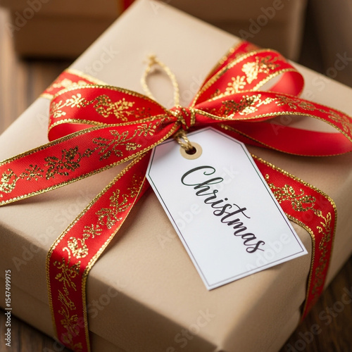 Christmas Gift Box with Red...