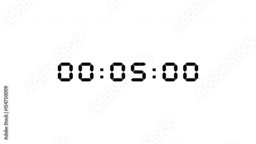 60 second count up on white background. Timecode 0 to 1 minute. 4K video