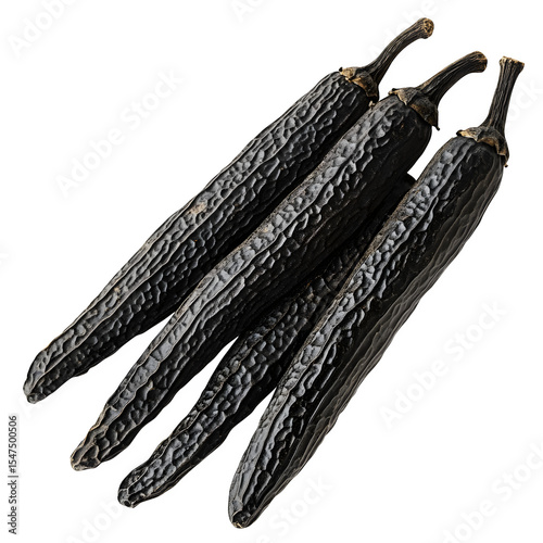 Wallpaper Mural Whole Indian long pepper with rough surface and black color, isolated 8K transparent PNG Torontodigital.ca