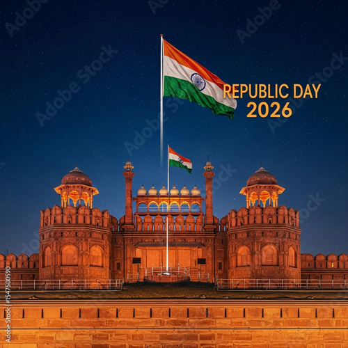 India Flag Red Fort Republi...