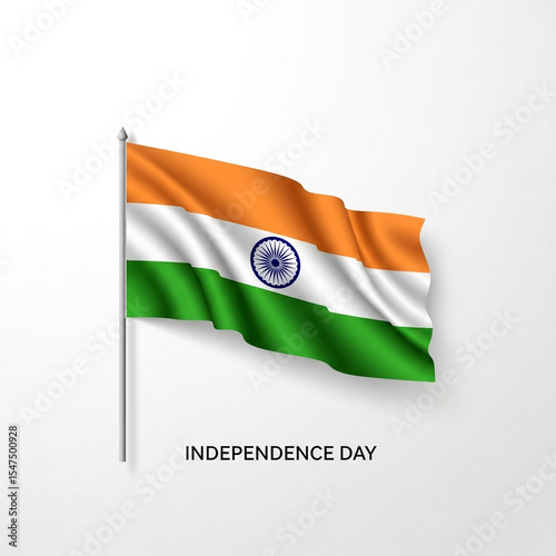 Indian Flag Waving, Indepen...