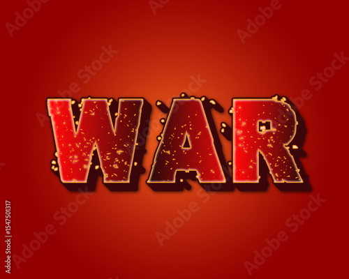 Explosive WAR 3D Text Effect with Fire Sparks on Red Background

