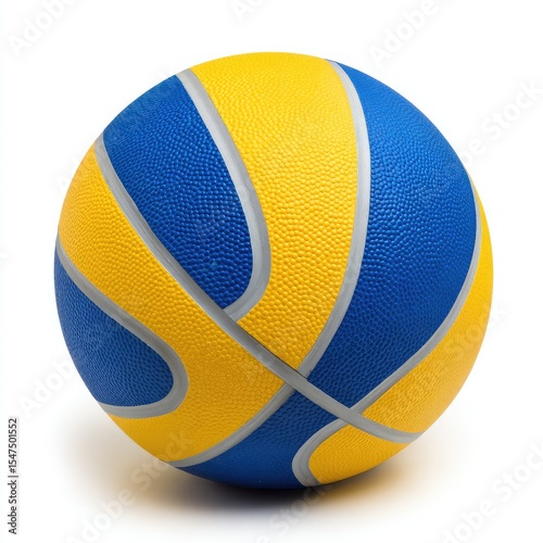 Round basketball, vibrant colors