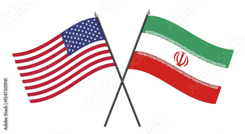 USA and Iran Flags Crossed A Symbol of Diplomacy and International Relations
