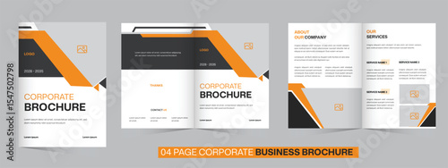 Modern corporate business brochure template design,  4 page editable brochure A4 size brochure layout