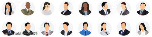 Icons of different businesspeople. Modern design.