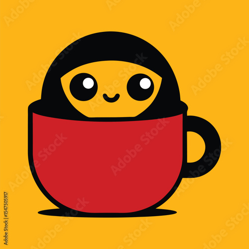 Tiny Emoticon Sitting Inside Cup