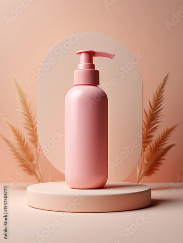 Modern Laptop Displayed on a Pink Pedestal Product Photography